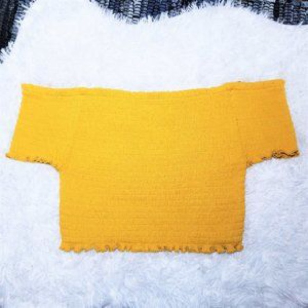Love tree yellow off the shoulder top